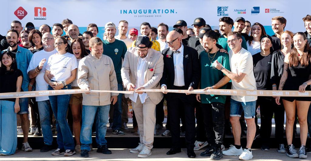 Tous les étaliers des Halles Védasiennes de Saint-Jean-De-Védas. Lors de l'inauguration le 19 septembre 2025.